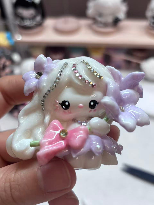 Painting bead, handmade flower Kitty girl